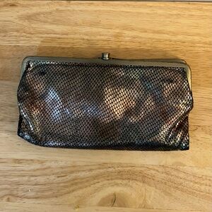 HOBO Bronze Metallic Mesh Frame Clutch Wristlet